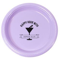 Personalized Happy Hour Martini Plastic Plates